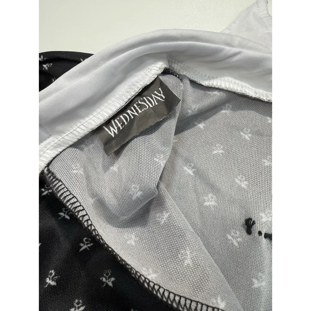 Child Wednesday Addams Black Collared Dress‎ Girls Halloween Costume No Tag READ